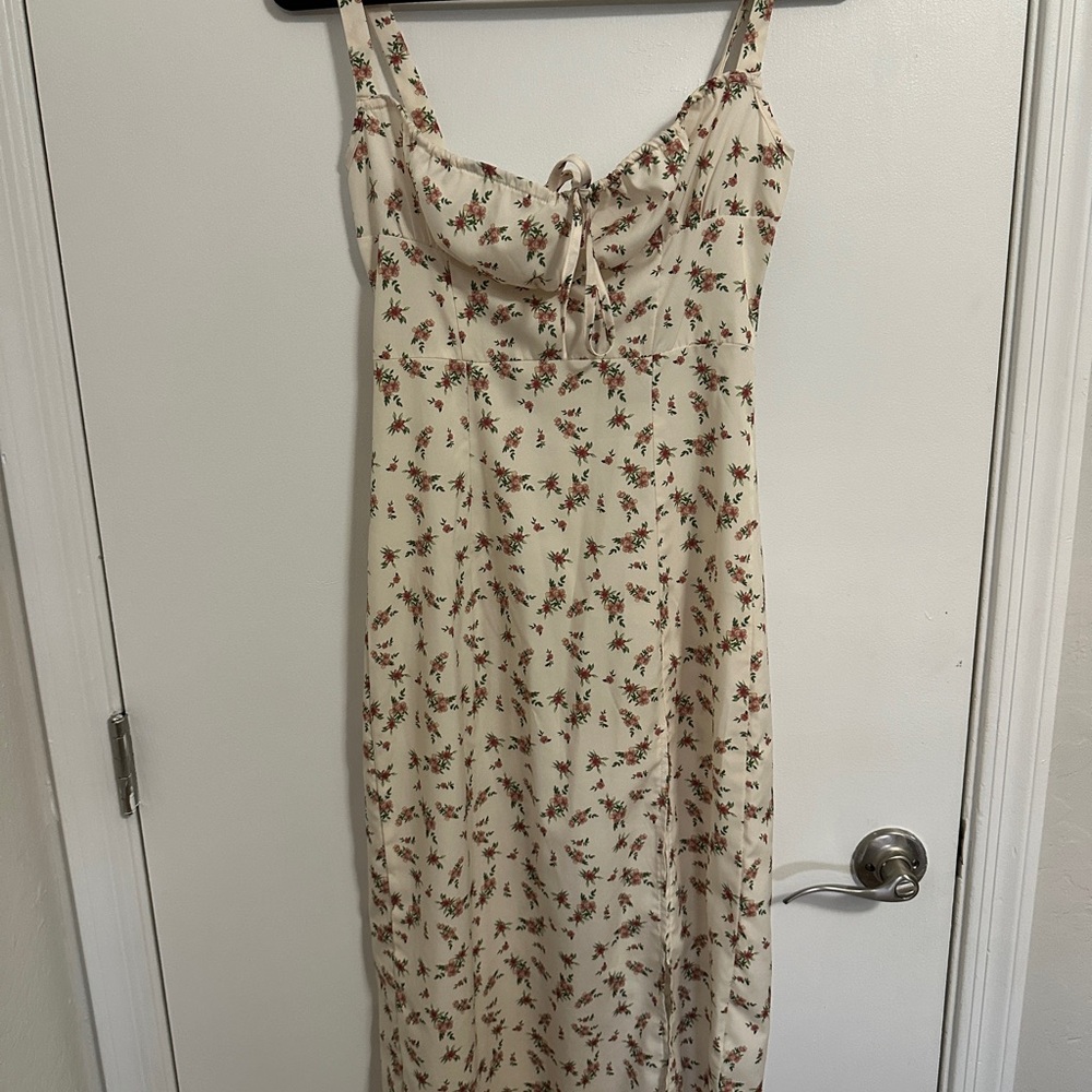 SHEIN Cream Maxi Sundress with Spaghetti Straps